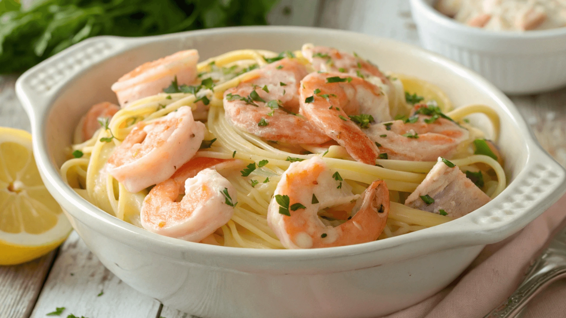 Salmon shirmp Pasta