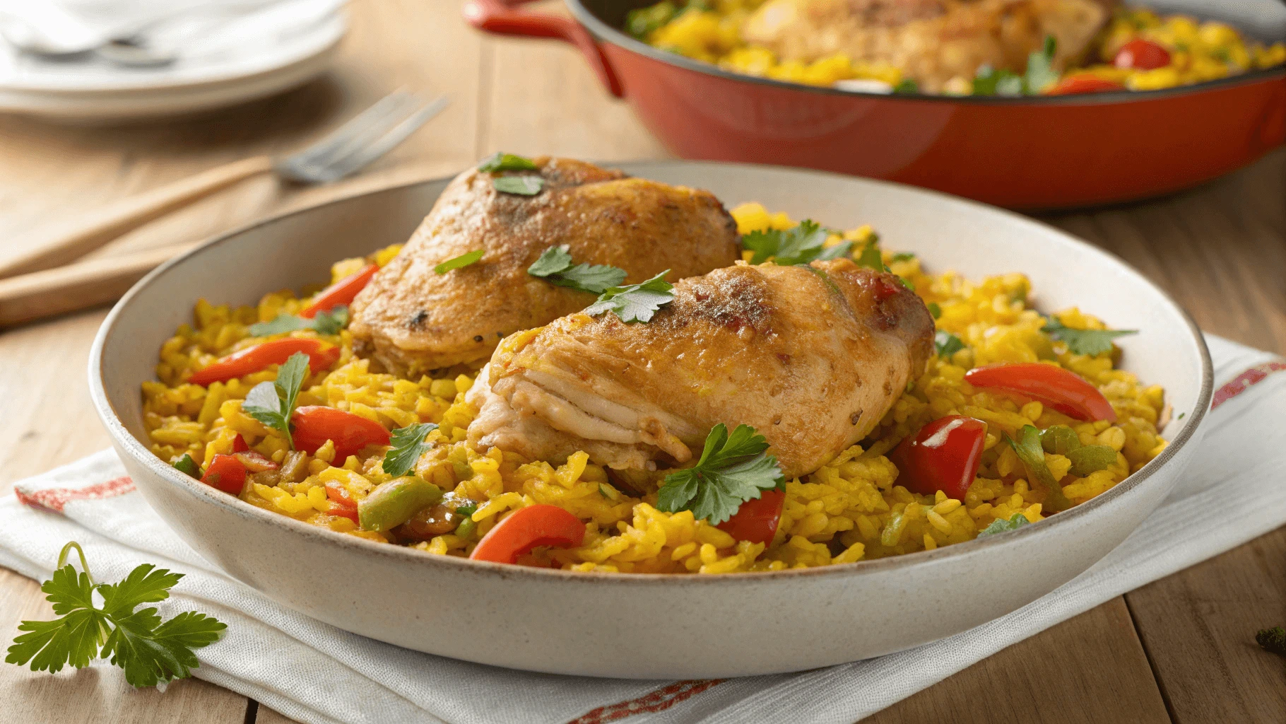 One-Pot Spanish Chicken and Yellow Rice